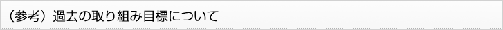 （参考）過去の取り組み目標について
